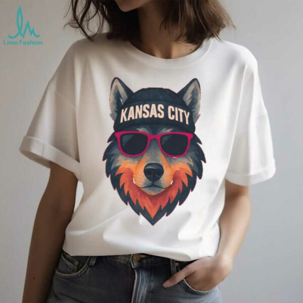 Kansas City Shirt, Wolf Shirt with Cool Beanie & Shades shirt