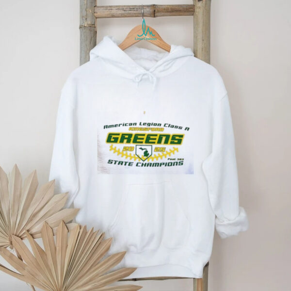 Kingsford Legion Baseball American Legion Class A Green State Champions shirt