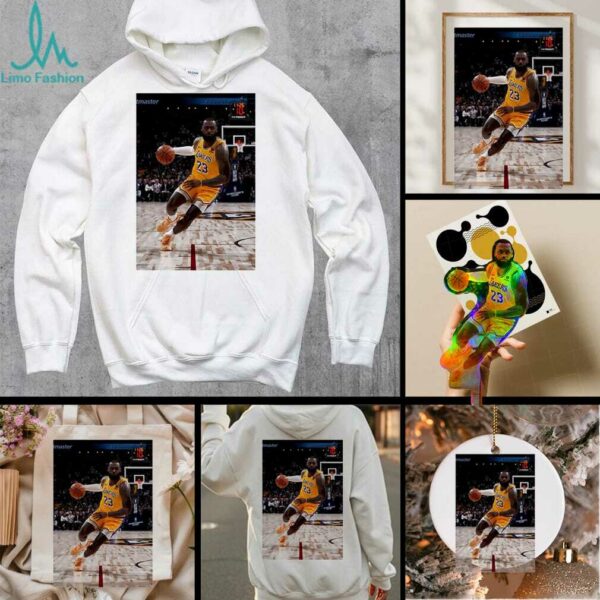 LeBron Los Angeles Lakers basketball number 23 superstar pose shirt