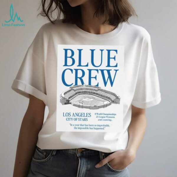 Los Angeles Dodgers Blue Crew Unisex Heavyweight T Shirt