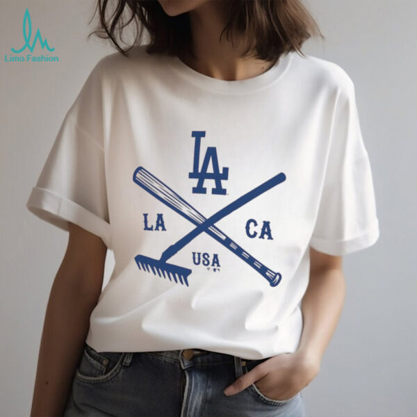 Los Angeles Dodgers Fanatics Cream Nostalgia Stadium Slub T Shirt