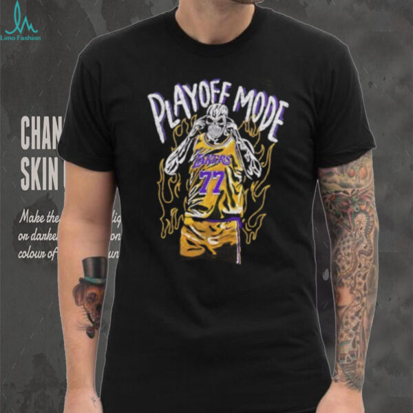 Los Angeles Lakers Luka Doncic Playoff Mode skeleton flame shirt
