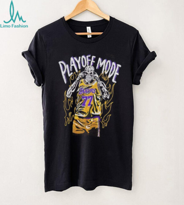 Los Angeles Lakers Luka Doncic Playoff Mode skeleton flame shirt