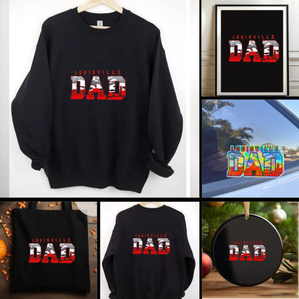 Louisville Cardinals Dad city skyline shirt