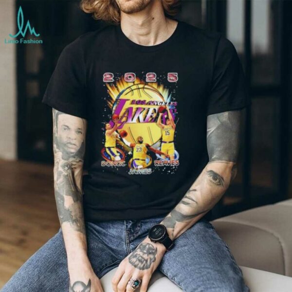 Luka Doncic LeBron James and Austin Reaves 2025 Los Angeles Lakers vintage shirt