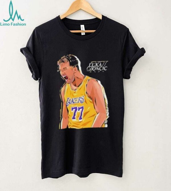 Luka Doncic Wearing New Lakers Luka Shirt