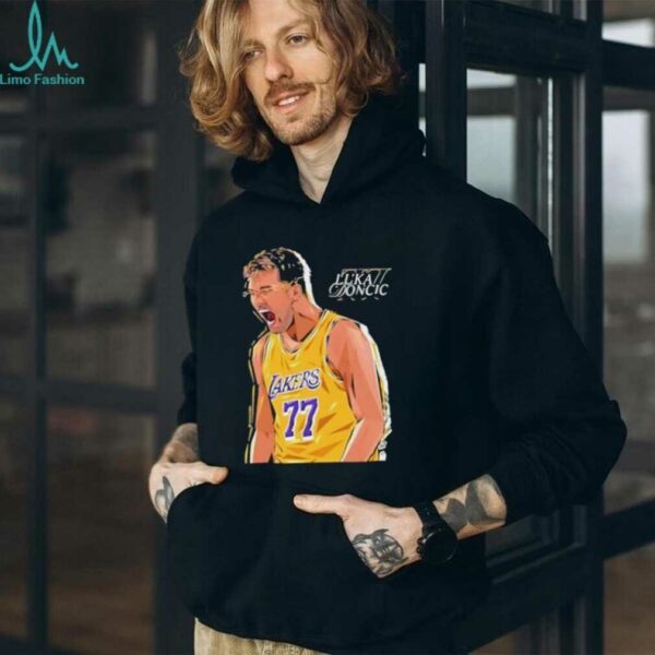 Luka Doncic Wearing New Lakers Luka Shirt