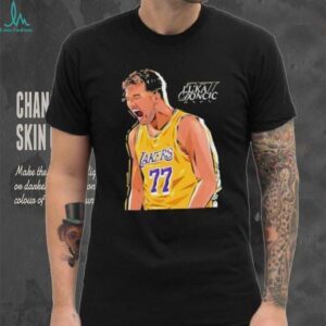 Luka Doncic Wearing New Lakers Luka Shirt