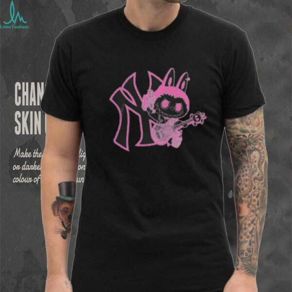 MLB Labubu Pink Guitar NY T Shirt