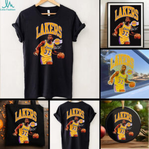 Magic Johnson Los Angeles Lakers classics player arch signature shirt