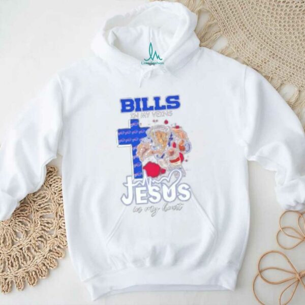 Mascot Buffalo Bills football in my veins Jesus in my heart shirt