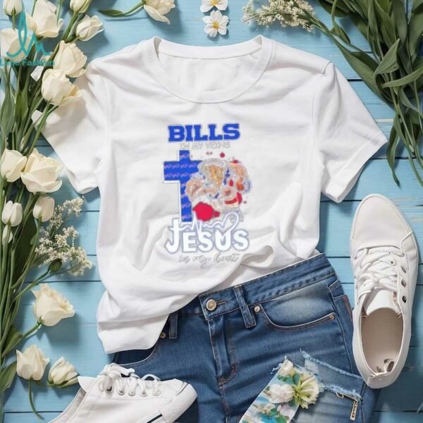 Mascot Buffalo Bills football in my veins Jesus in my heart shirt