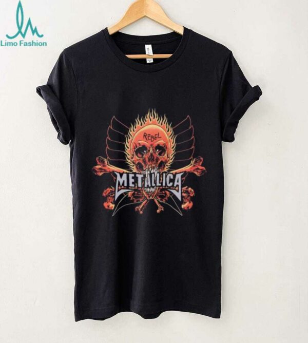 Metallica Flaming Rebel Skull T Shirt