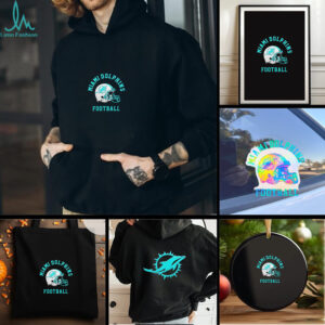 Miami Dolphins Football Helmet Logo 2 sided t shirt