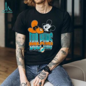 Miami Dolphins Mickey at Quarterback Disney Vintage Football T Shirt