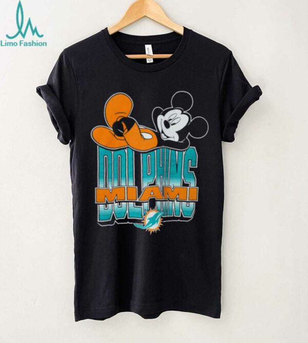 Miami Dolphins Mickey at Quarterback Disney Vintage Football T Shirt