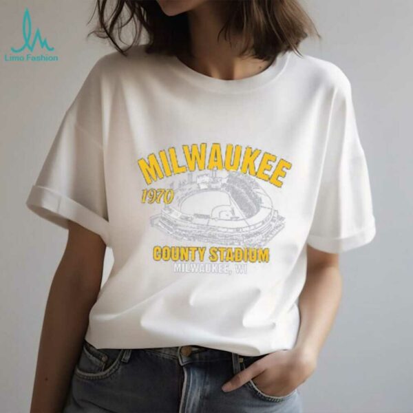 Milwaukee County Stadium 1970 Classic Cut Baseball T Shirt