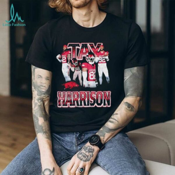 Monte Tay Harrison portrait Arkansas Razorbacks shirt