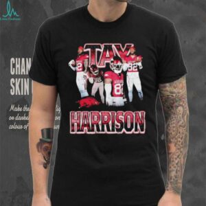 Monte Tay Harrison portrait Arkansas Razorbacks shirt