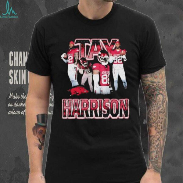Monte Tay Harrison portrait Arkansas Razorbacks shirt