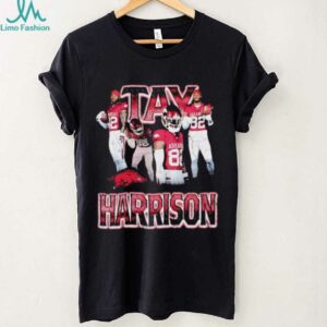 Monte Tay Harrison portrait Arkansas Razorbacks shirt