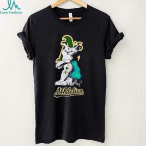 My cat loves Oakland Athletics shirt