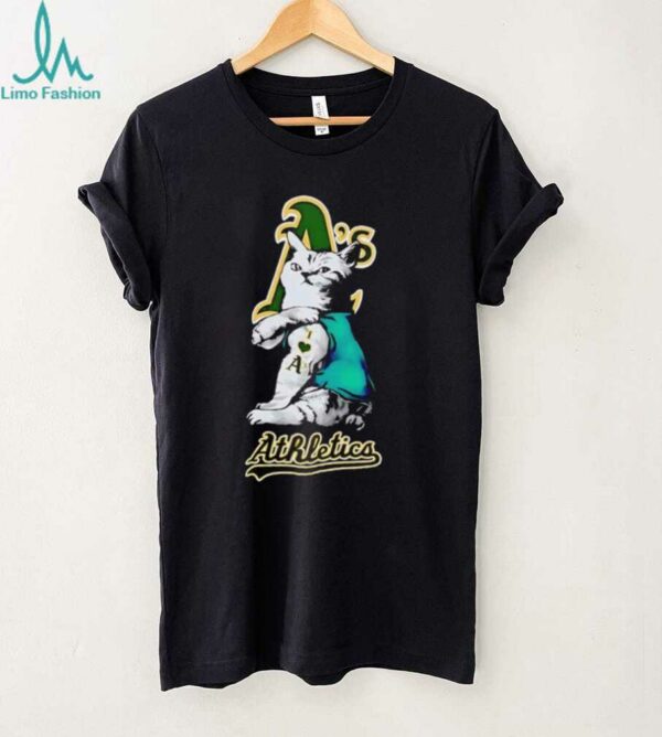 My cat loves Oakland Athletics shirt