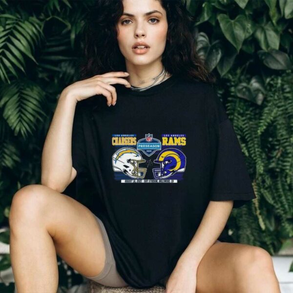 NFL Preseason Week 2 2025 Los Angeles Chargers Vs Los Angeles Rams Dueling Helmet shirt