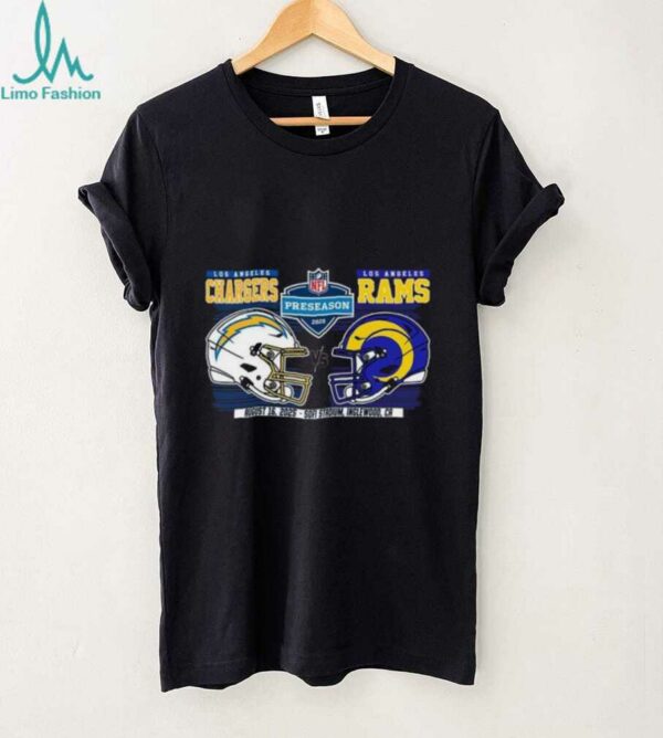 NFL Preseason Week 2 2025 Los Angeles Chargers Vs Los Angeles Rams Dueling Helmet shirt