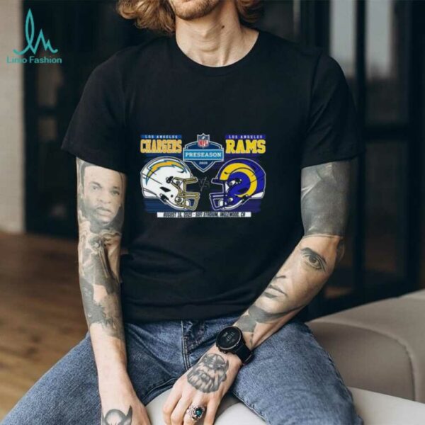 NFL Preseason Week 2 2025 Los Angeles Chargers Vs Los Angeles Rams Dueling Helmet shirt