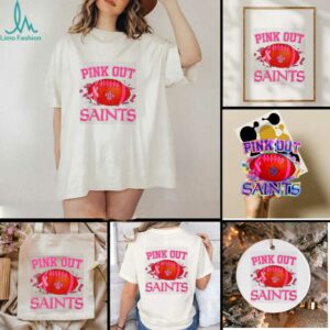 New Orleans Saints pink out ball pink ribbon shirt