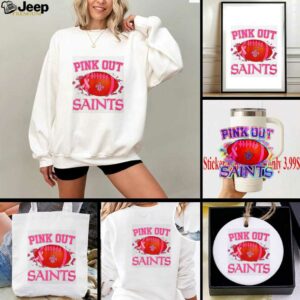 New Orleans Saints pink out ball pink ribbon shirt