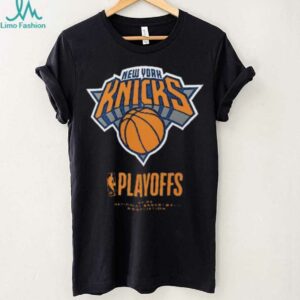 New York Knicks Black 2025 NBA Playoffs Alley Oop T Shirt