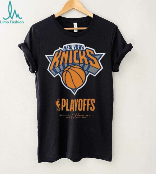 New York Knicks Black 2025 NBA Playoffs Alley Oop T Shirt