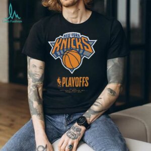 New York Knicks Black 2025 NBA Playoffs Alley Oop T Shirt