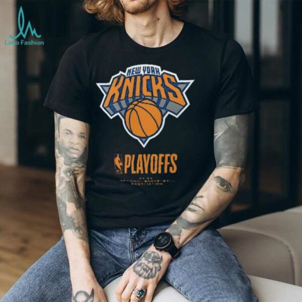 New York Knicks Black 2025 NBA Playoffs Alley Oop T Shirt