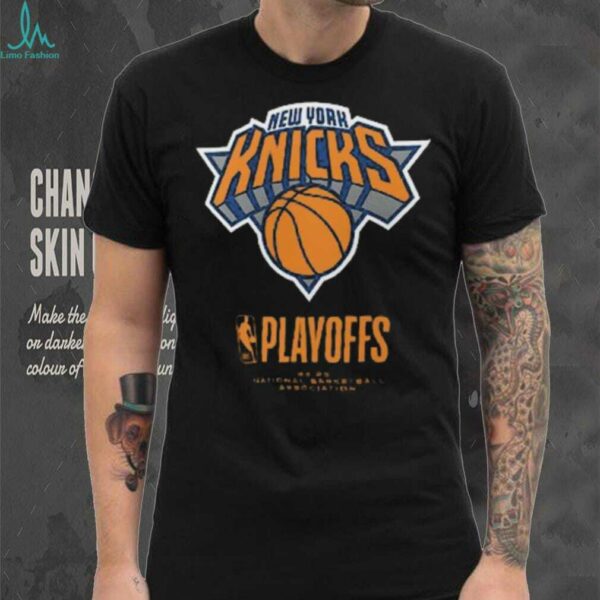 New York Knicks Black 2025 NBA Playoffs Alley Oop T Shirt