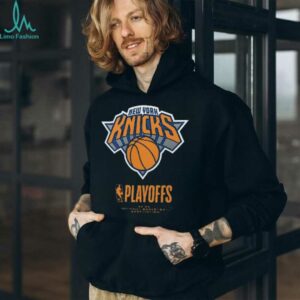 New York Knicks Black 2025 NBA Playoffs Alley Oop T Shirt