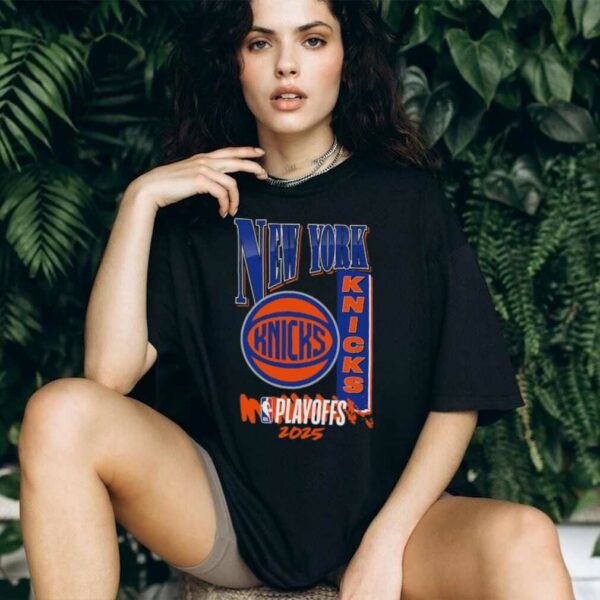 New York Knicks Black 2025 NBA Playoffs Hype T Shirt