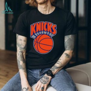 New York Knicks Mitchell & Ness Black Big & Tall Hardwood Classics Vintage Logo T Shirt