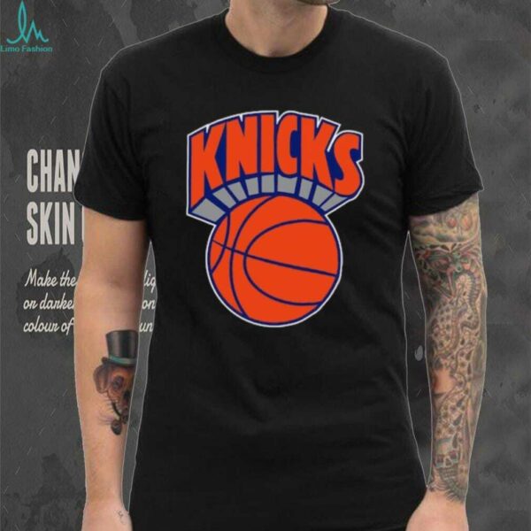 New York Knicks Mitchell & Ness Black Big & Tall Hardwood Classics Vintage Logo T Shirt