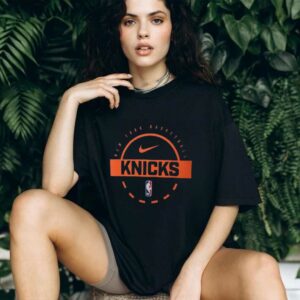 New York Knicks Nike Black Authentic T Shirt