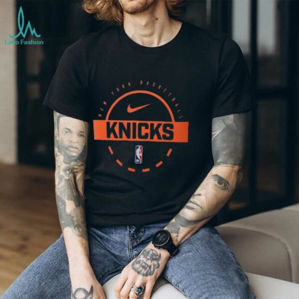 New York Knicks Nike Black Authentic T Shirt