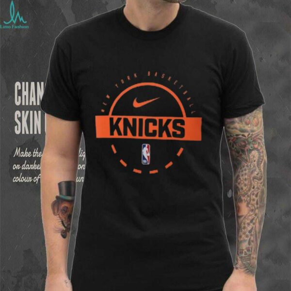 New York Knicks Nike Black Authentic T Shirt