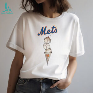 New York Mets Tiny Turnip White Fitted Triple Scoop Shirt