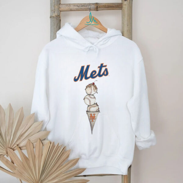 New York Mets Tiny Turnip White Fitted Triple Scoop Shirt