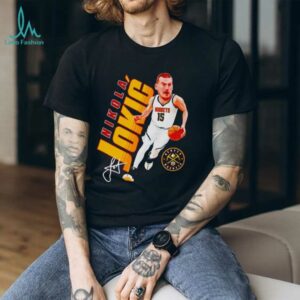 Nikola Jokic post moves caricature Denver Nuggets shirt