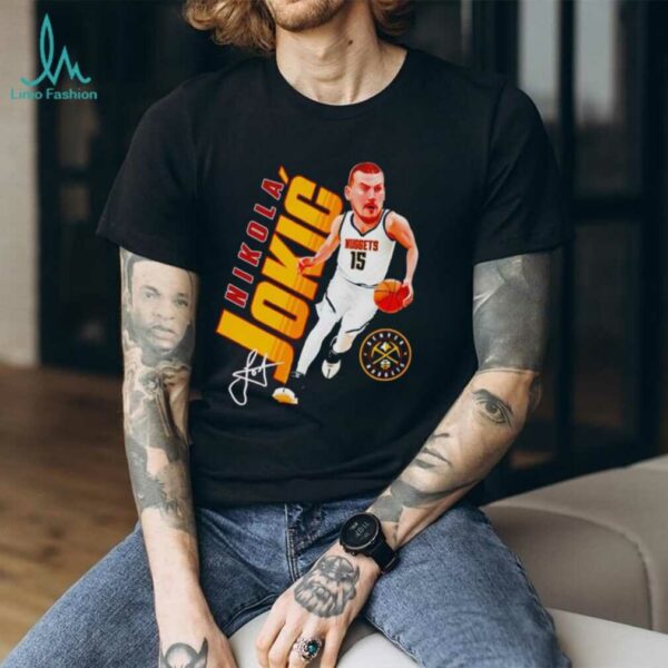 Nikola Jokic post moves caricature Denver Nuggets shirt