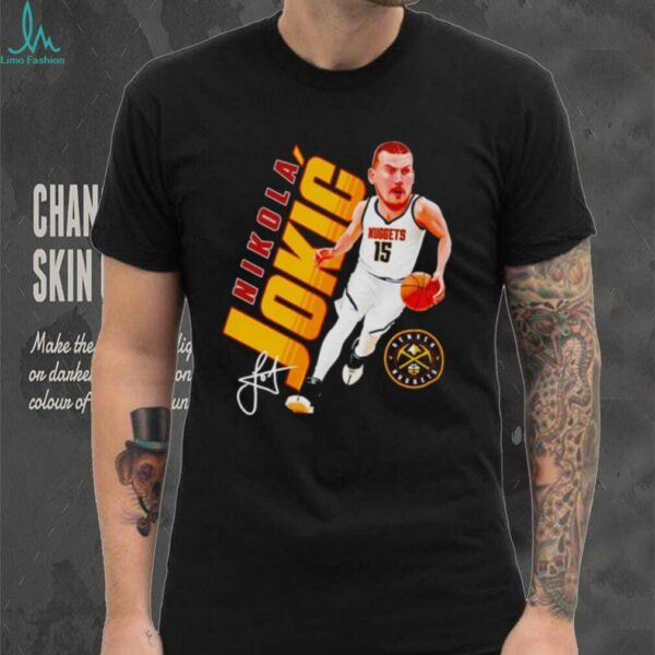 Nikola Jokic post moves caricature Denver Nuggets shirt