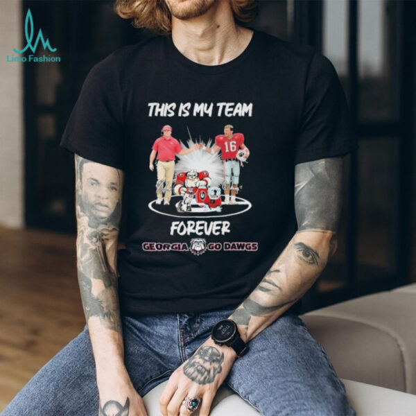 Official Georgia Bulldogs This Is My Team Forever Go Dawgs Signatures Shirt
